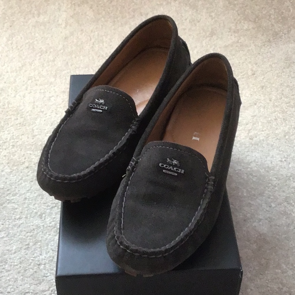 Coach Women’s Grey Suede Loafers